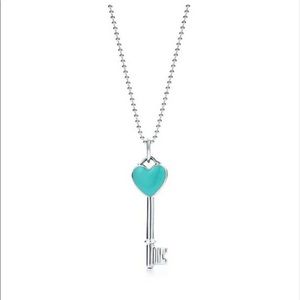 Tiffany’s Key Necklace - Teal Heart